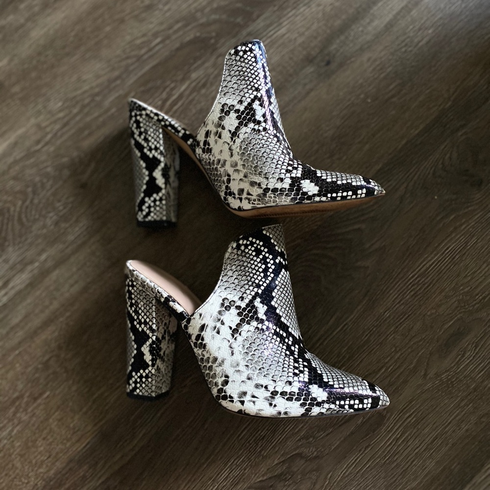 Aldo snakeskin block heels